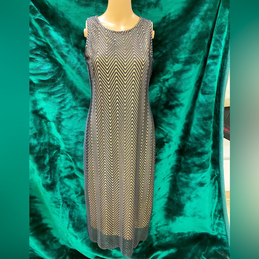 Tiana B Black and Gold Dress
